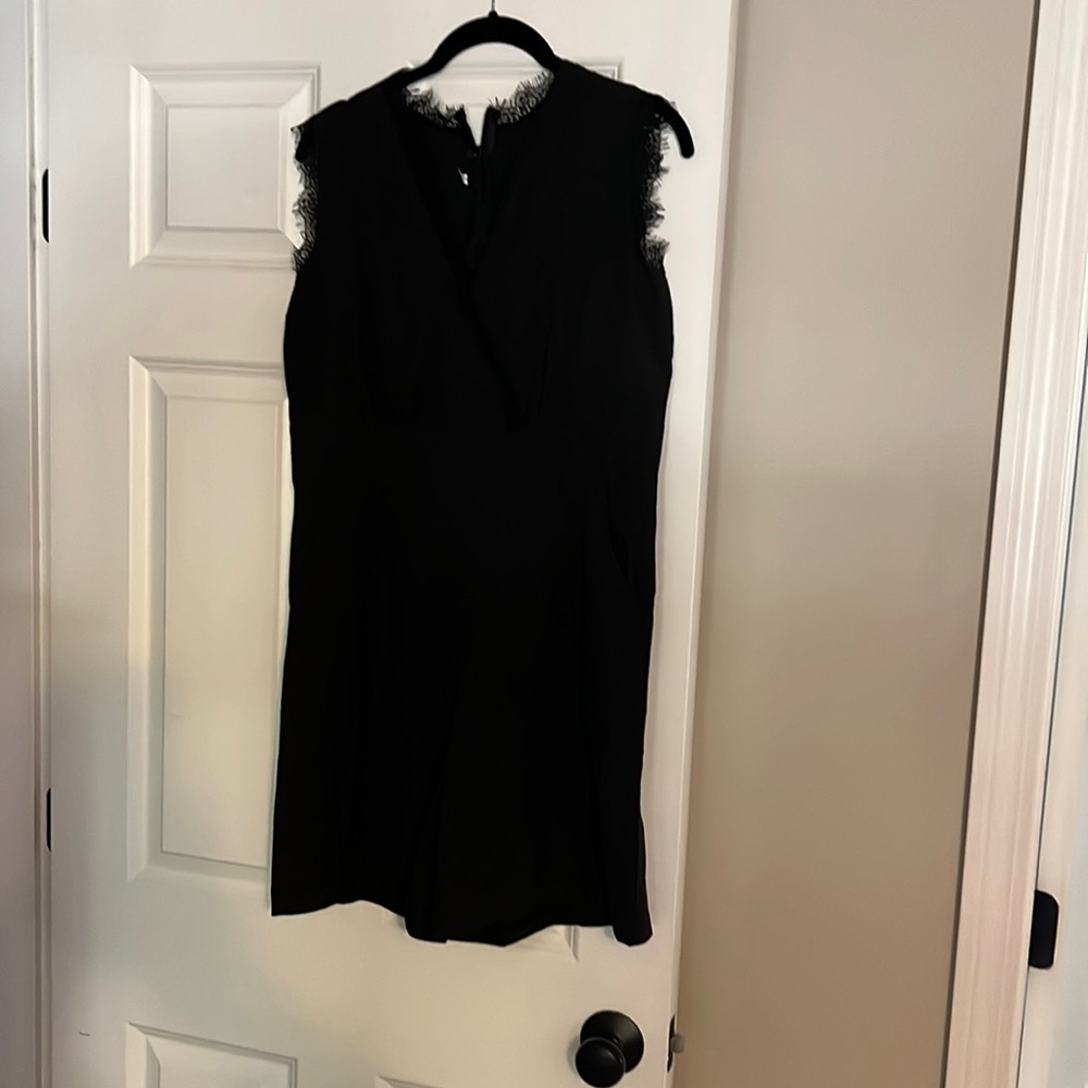 Black shower romper with lace detail